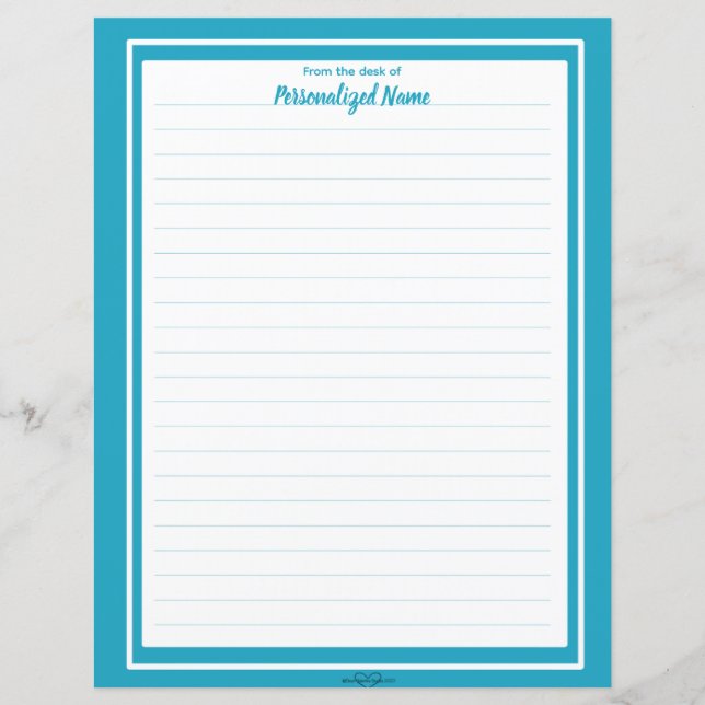 Folha de papel de linha dupla com linha azul (Frente)