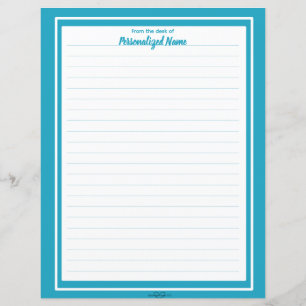 Folha de papel de linha dupla com linha azul