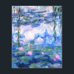 Folha de papel de lírios cor-de-rosa monet<br><div class="desc">Uma folha de papel de 4, 5"x5, 6", de cor rosa monet, com lindos lírios de água rosa flutuando em um lago azul calmo com almofadas de lírios. Um presente de Monet excelente para fãs do impressionismo e da arte francesa. Inimpressionismo sereno na natureza com lindas flores e paisagem de...</div>