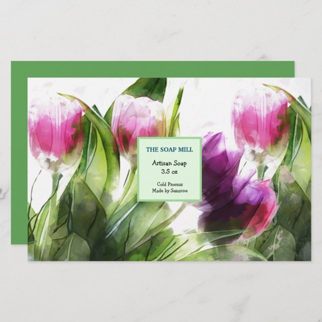 Folha de papel de moldagem de sabão feita a aquare (Frente/Verso)