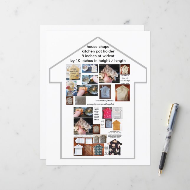 Folha de Papel de Padrão de Sewing de PôtHolder da (Frente/Verso In Situ)