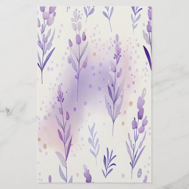 Folha de Papel de Quebra de Sabão Lavendar Aquarel (Frente)