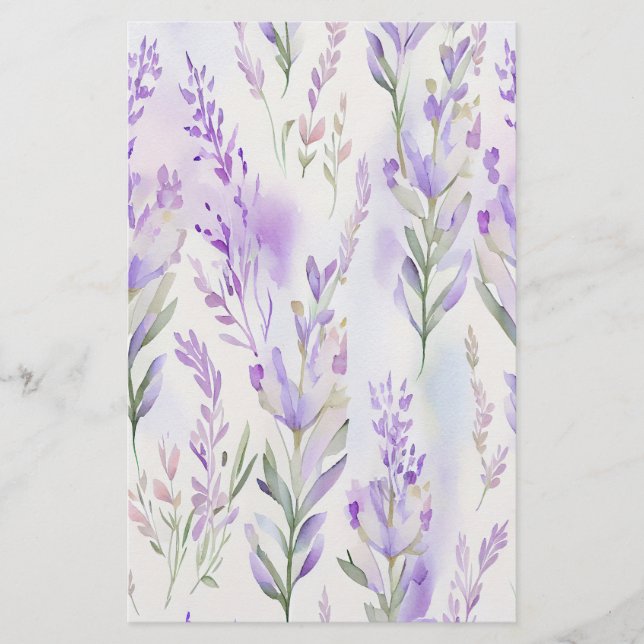 Folha de Papel de Quebra de Sabão Lavendar Aquarel (Frente)