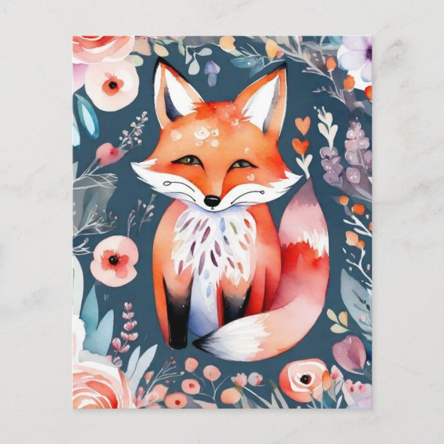 Folha de papel de raposa floral fofa (Frente)