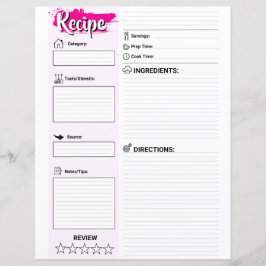 Folha de Papel de Receita em Branco Fofa (Página I