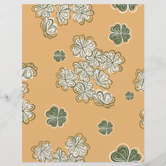 Folha de Papel de Scrapbook Floral Bege