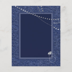 Folha de papel Denim e Diamantes