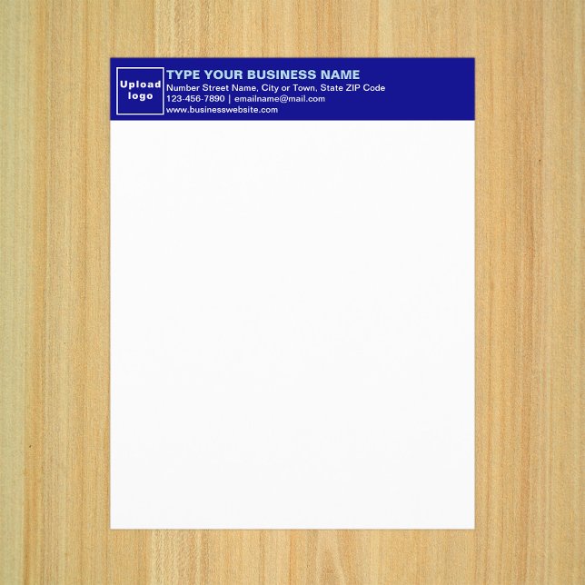 Folha de papel do Business Blue Letterhead (Business blue letterhead on paper sheet.)