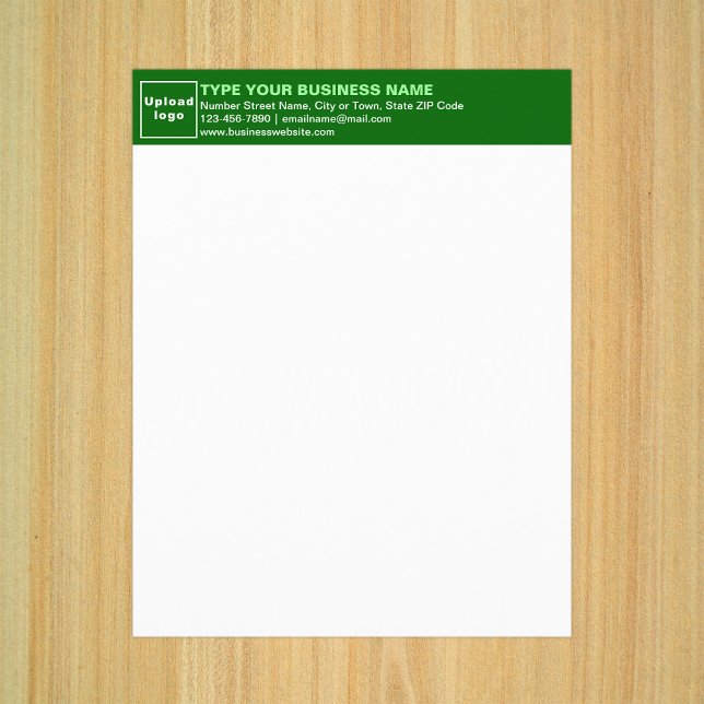 Folha de Papel do Business Green (Business green letterhead on paper sheet.)