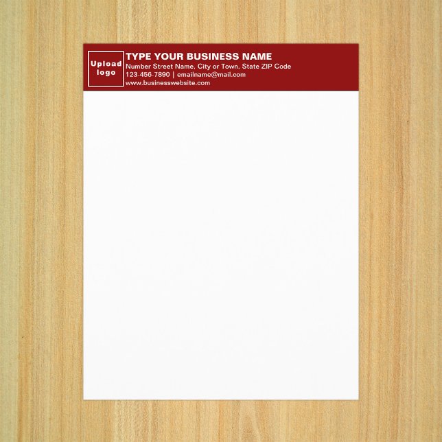 Folha de papel do Business Red Letterhead (Business red letterhead on paper sheet.)