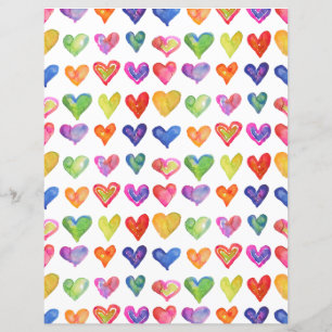 Folha de papel do namorados Rainbow Hearts