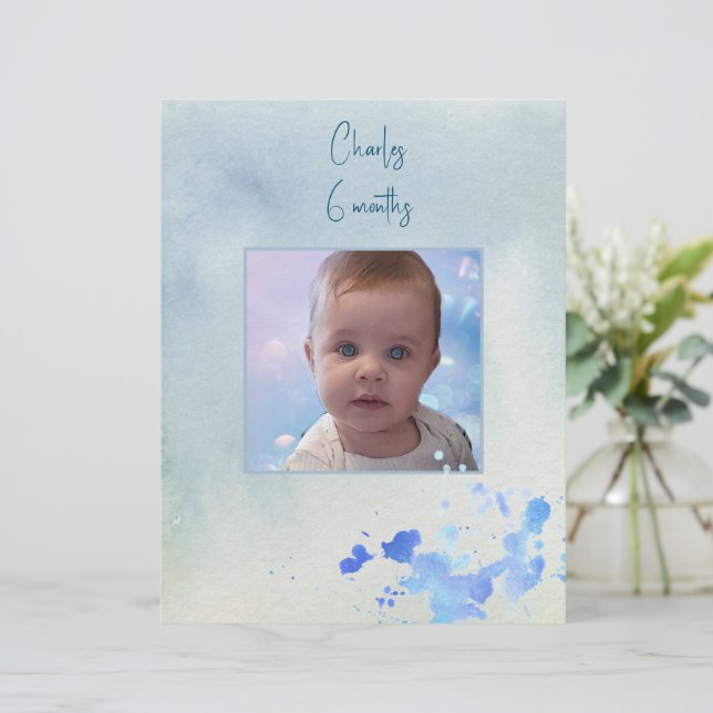 Folha de Papel do Quadro de Imagem do Tema Azul (Em pé/Frente)