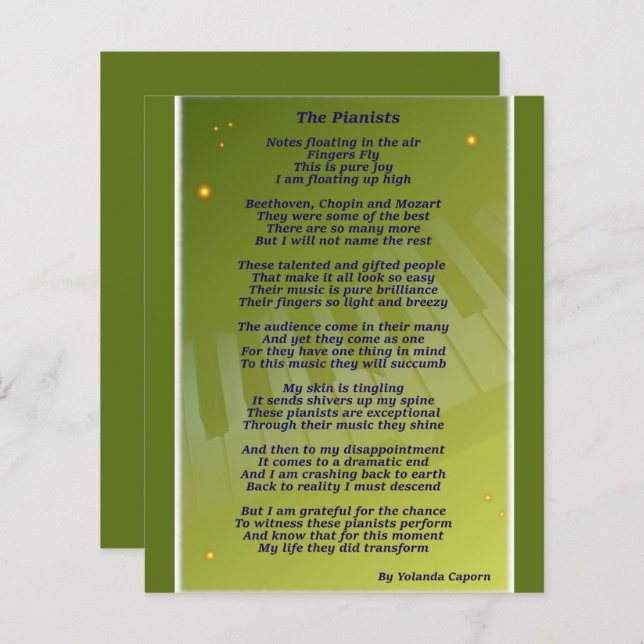 Folha de Papel dos Pianistas (Frente/Verso)