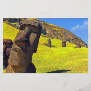 Folha de papel estilizada da Ilha de Páscoa Rapa N