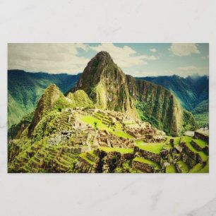 Folha de papel estilizada de Machu Picchu