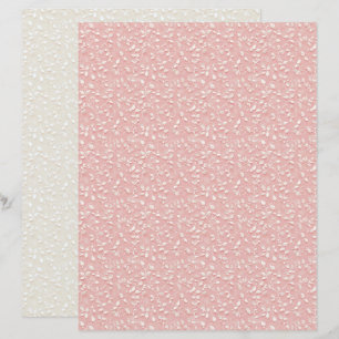 Folha de Papel Floral Rosa Coquete Vintage