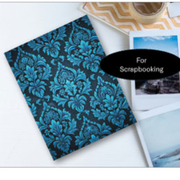 Folha de Papel Floral Turquesa