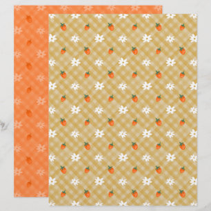 Folha de Papel Gingham de Morango
