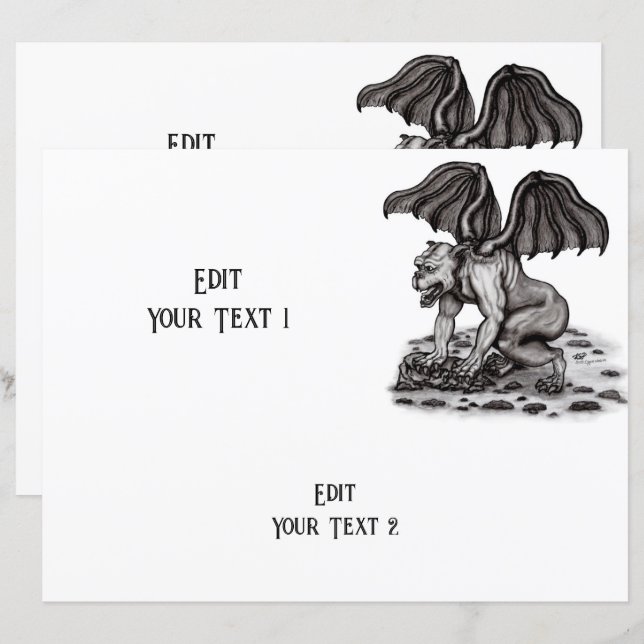 Folha de Papel Golem Gargoyle (Frente/Verso)