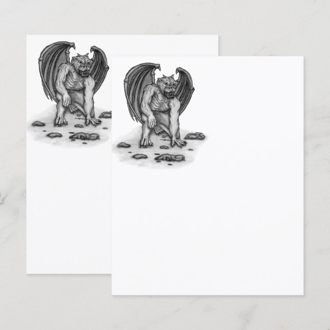 Folha de Papel Golem Gargoyle (Frente/Verso)