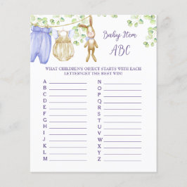 Folha de papel Jogo "Baby Item ABC" para chá de fr
