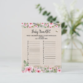Folha de papel Jogo de baby shower "Baby Item ABC"