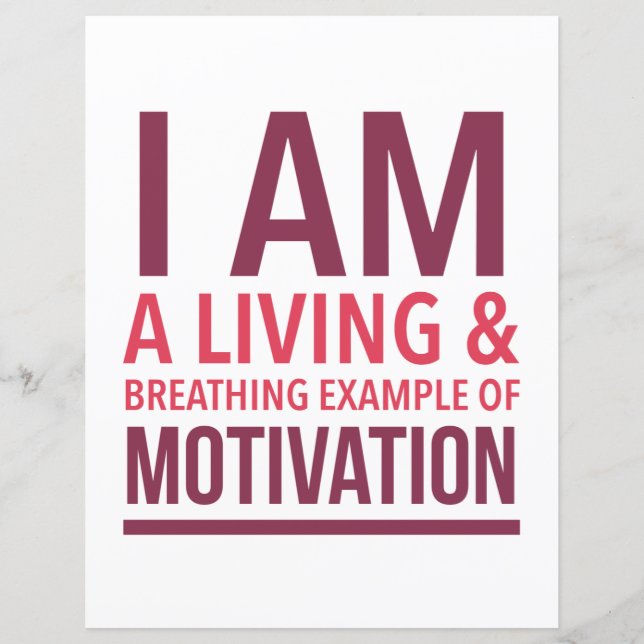 Folha de papel motivacional de tipografia (Frente)