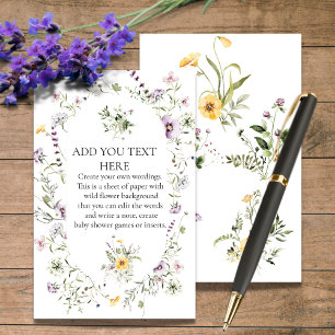 Folha de papel personalizado floresce flores selva