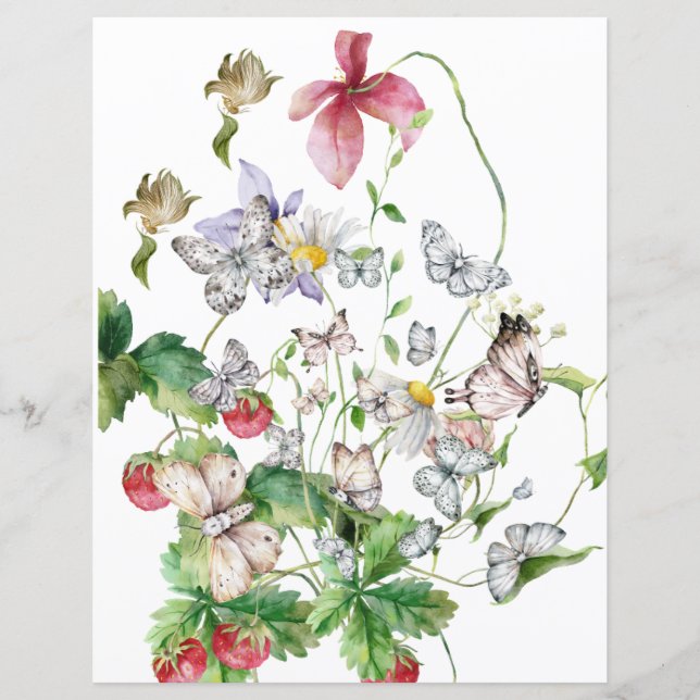 Folha de papel plana de 8,5" x 11" (Frente)