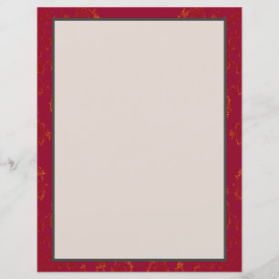 Folha de papel projetada em Bourgundy e Dourado