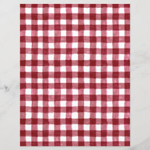 Folha de Papel Rustic Cranberry Red Gingham
