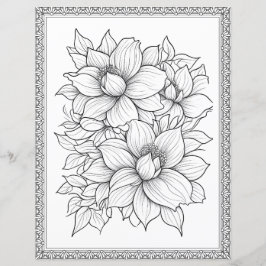 Folha de Papel Scrapbook de Linda Coloração Floral