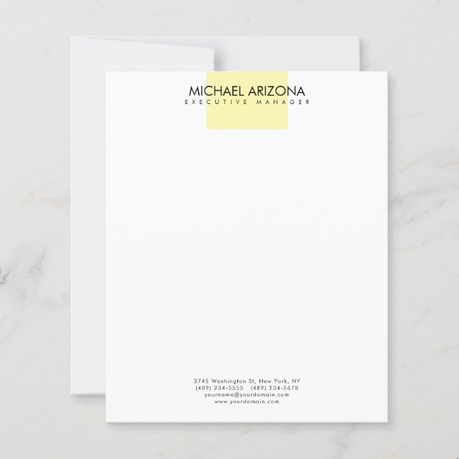 Folha de papel simples minimalista moderna (Frente)