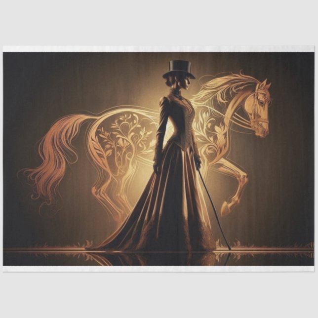 Folha de Papel Tecidual Equestre-Gótico-Equestre V (Frente )