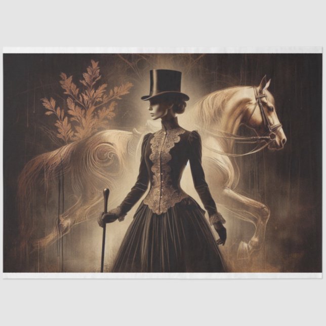 Folha de Papel Tecidual Equestre-Gótico-Equestre V (Frente )