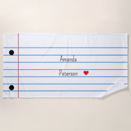 Folha de Papel Vinculada Toalha de Praia do Notebo