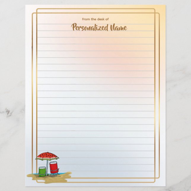 Folha de Papel Vinculado às Ondas de Melancia (Frente)