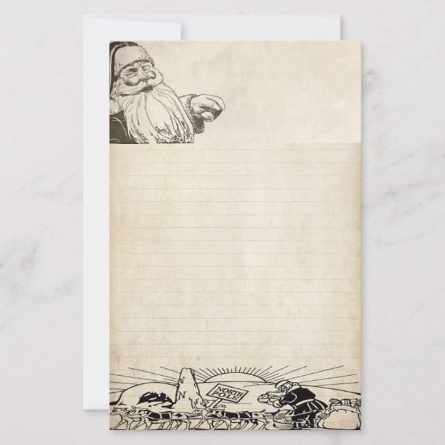 Folha de papel Vintage Letter to Papai noel (Frente)