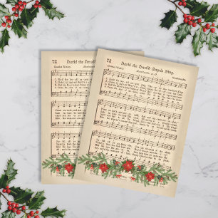 Folha de partitura de Natal Ouvi os Anjos Cantam