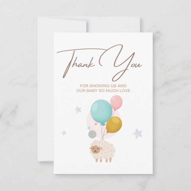 Folha de Pastel: Cartões de agradecimentos de Chá  (Frente)