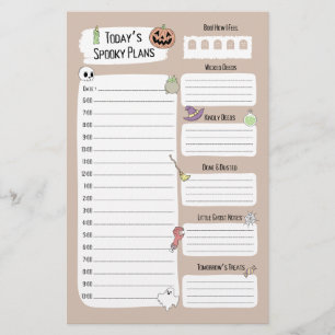 Folha de Planejador Diário de Halloween