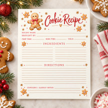 Folha de Receita de Natal para Troca de Biscoitos