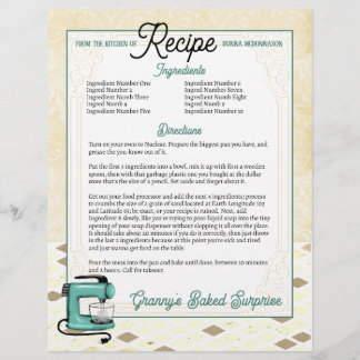 Folha de receitas de pasta de menta retro receita 