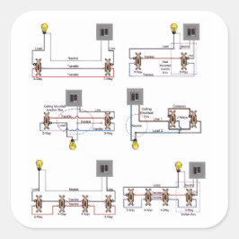 Folha de Seis ADESIVOS com Diagramas de 3-Vias e 4