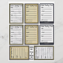 Folha de trás do Cartão de Comércio de Artista