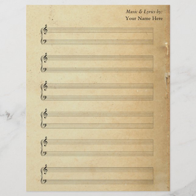 Folha de Vazios de Vintage Loja de Pianos de Músic (Frente)