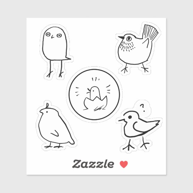 Folha do adesivo de Aves de Desenho de Tinta (Folha)