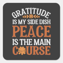 Folha do adesivo de gratidão e paz - personalizáve