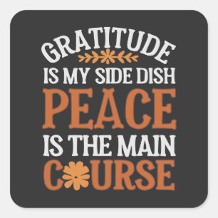 Folha do adesivo de gratidão e paz - personalizáve