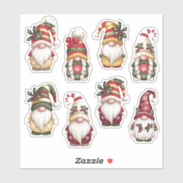 Folha do adesivo de Natal Gnomo